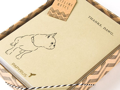 Thanks, Dawg note cards dog dog art papyrus stationery thank you cards