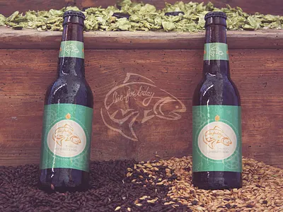 Live For Today Peach Cream Ale beer fish fly fishing homebrew label peach trout