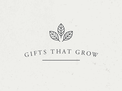 Gifts That Grow badge garamond icon leaf line title