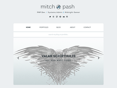 All Men Must Code personal website valar morghulis website design