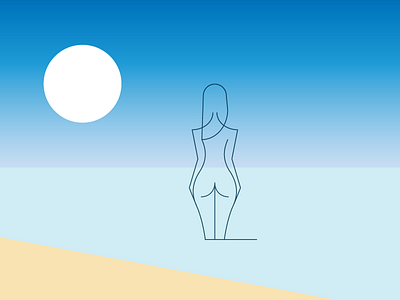 The Girl beach echo equanimity sea summer sun transparent white
