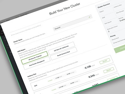 MongoDB Atlas - Cluster Builder buttons form ui ux