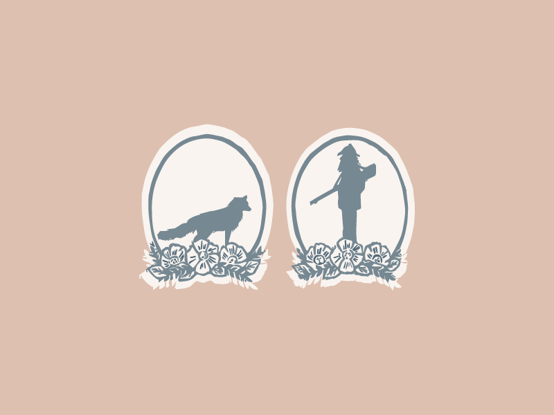 Fox And Hunter fox hunter stickermule