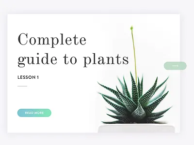 Complete guide to plants app card clean design green houseplants nature plants simple ui ux web design