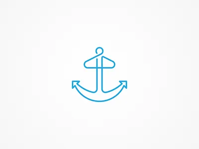 Blue Anchor Logo anchor blue fashion hanger line lines logo