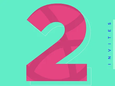 2 Dribbble Invites 2 bright dribbble flat invited invites recruits summer two
