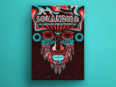 Sonámbulo graphic design music poster psicotropical
