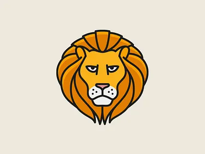 Lion Pictogram animal badge line lion logo mark outline pictogram