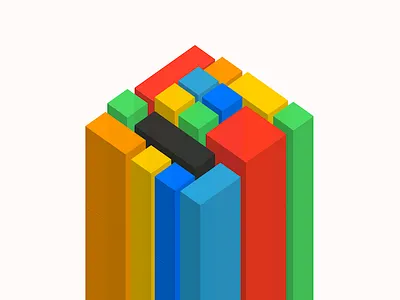 3D CSS blocks 3d blocks colors css lego long shadow packery
