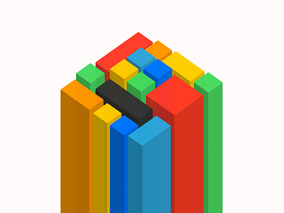 3D CSS blocks 3d blocks colors css lego long shadow packery