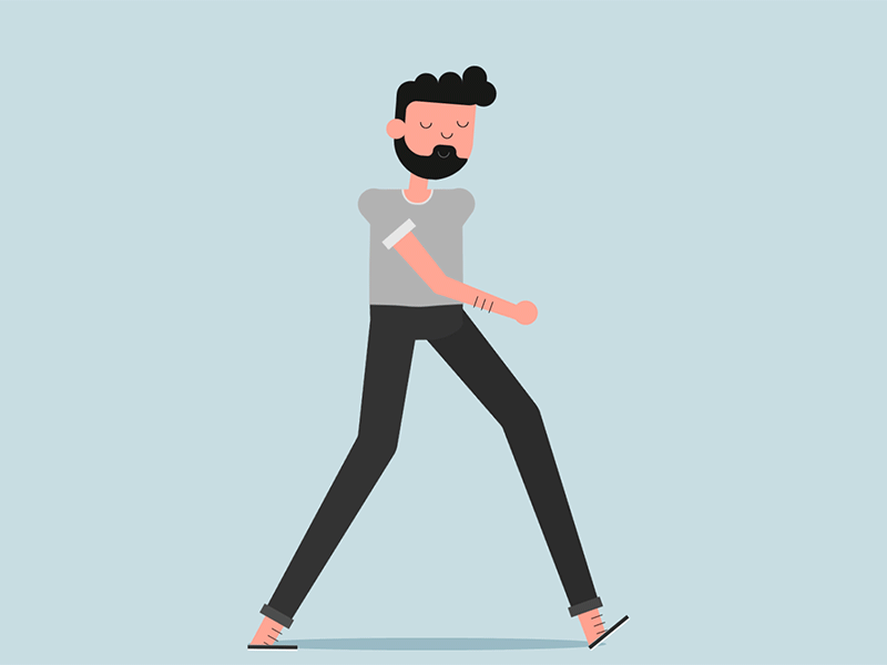 Walk cycle alvz animation beard character design graphics loop men motion walk walk cycle walking