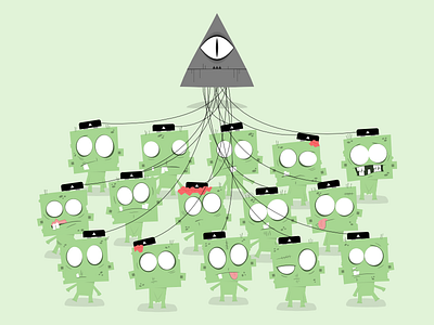 Zombie Network conspiracy eye headset internet network online reality triangle virtual zombie