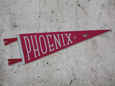Phoenix Pennant concrete crimson design illustration kevin layshock pennant phoenix
