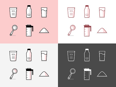 Soylent Icons Experiment flat food icons illustration soylent vector