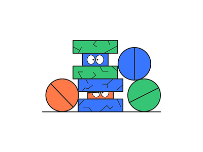 BBBB character color cute doodle fresh geometric happy illustration kids kikillo