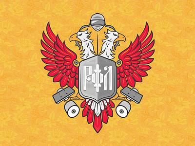 Longboard Federation eagle heraldic longboard sport