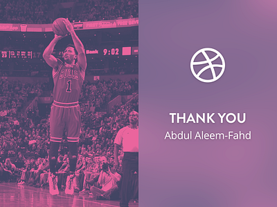 Hello, Dribbble! basketball debut derrick rose first shot welcome