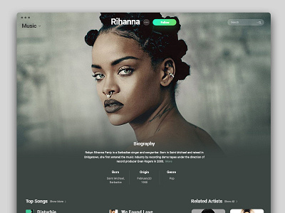 iTunes - Artist's Page app app store artist artists page music music player player ui
