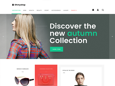 OhMyshop design free free template psd responsive shop template web