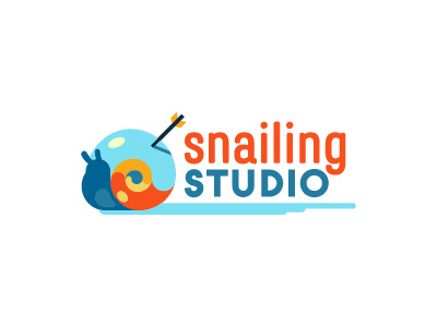 Snailing Studio arrow colorful fun games logo rpg shell snail videogames