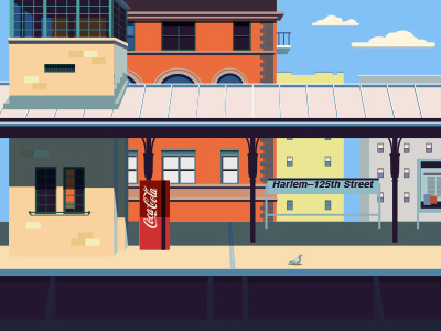 Harlem–125th Street coca cola harlem illustration pigeon subway