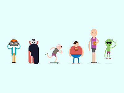Wellbin Family alien character dracula family fat illustration long old fashioned rare vector wellbin