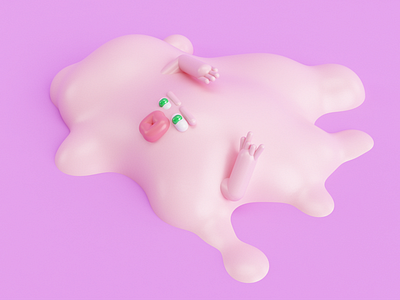 Blob 3d c4d character illustration vray