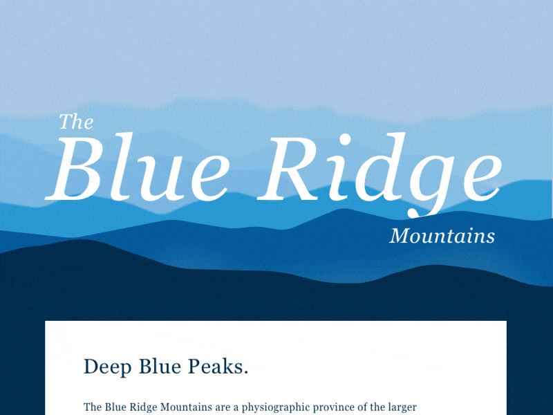 Peak Out of the Peaks article parallax scroll web