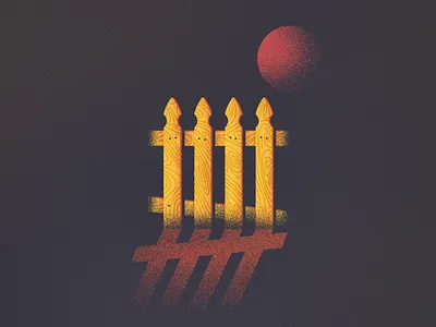 Picket Fenced emotion fenced home house illustration joash berkeley moon night palette picket twilight vector