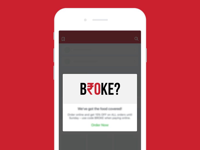 Broke Campaign ad advertisement broke campaign money month end pay salary zomato