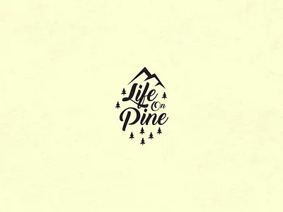 Life On Pine Second Logo Proposal badge forest life logo mountain pine tree vintage whispery