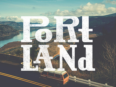 Portland! handtype lettering sticker stickermule texture transfer type