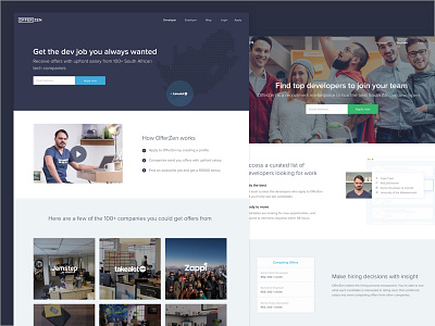 OfferZen Homepage homepage landing offerzen recruiting ui ux