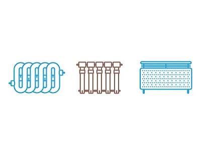 Warming icon radiator vector