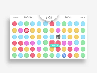 Mobile Matching Game (mockup) android game balloons bomb circles ios game ipad game iphone game match mobile game multiplayer pastel timer