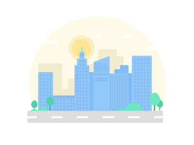 Flat City city flat illustration