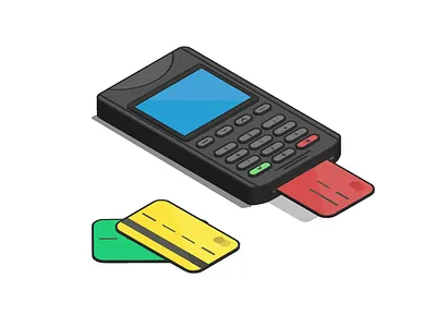 Modern POS Terminal flat illustration isometry plutus