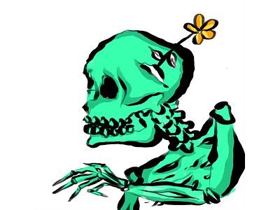 Green death death flower green ipadpro life saxonsplace skull vibrant