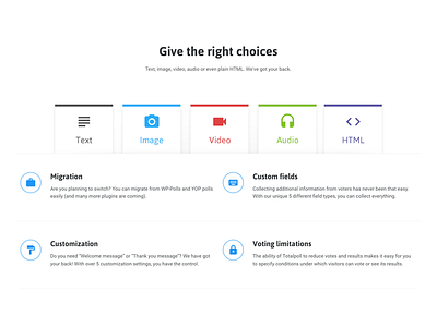 Features overview choices features icons totalpoll