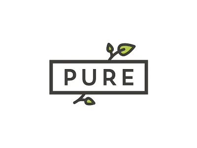 Pure Cafe Logo bio birch cafe eco ecology food fresh green health leaf logo logotype organic pure restaurant sign tree