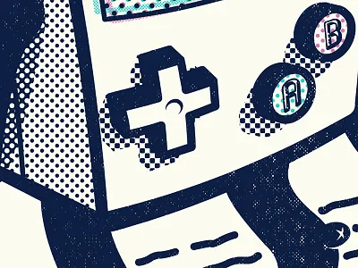 Detail Shot cartoon charater design close up design game boy halftone illustration preview