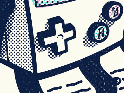 Detail Shot cartoon charater design close up design game boy halftone illustration preview