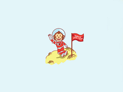 Jojo's (bakery) astronaut illustration monkey moon space