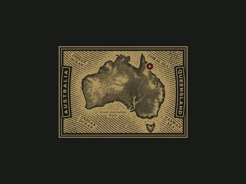 Map Australia australia drawing illustration map queensland retro vintage