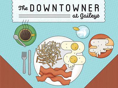 The Downtowner bacon biscuits breakfast eggs illustration monoweight texture