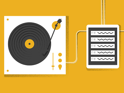 Remix email illustration overhead remix turntable vector