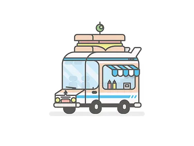 No Crust Cruiser car color cool design food foodtruck fun happyhour illustration new sandwich van