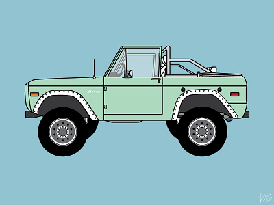 1967 Ford Bronco adventure bronco ford illustration poster retro series summer surf truck vector vintage