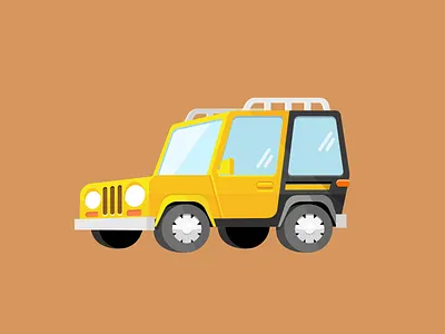 Jeep flat style illustration jeep sketchapp