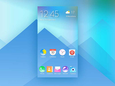 Redesign homescreen for Samsung galaxy C5 90s flat wallpaper